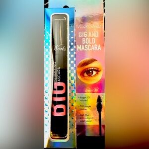 PEARL WORLD BIG & BOLD VOLUMIZING BLACK MASCARA FULL LONG EXTRAVAGANT EYE LASHES